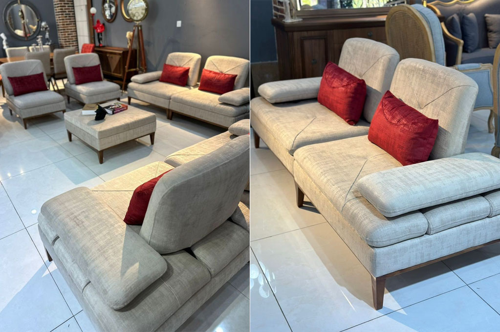 مبل راحتی ال پازلی 8نفره تختشو مکانیزم خلبانی