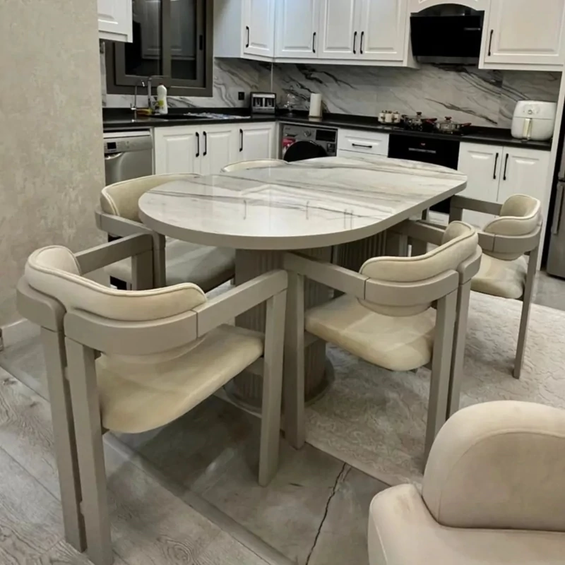 میز ناهار خوری مدل اچ ۶نفره چوب روس